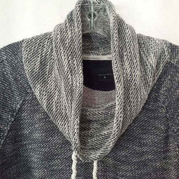 Calvin Klein Performance Cowl Neck Sweater Women L Purple Marble Knit Quick Dry - Picture 3 of 10